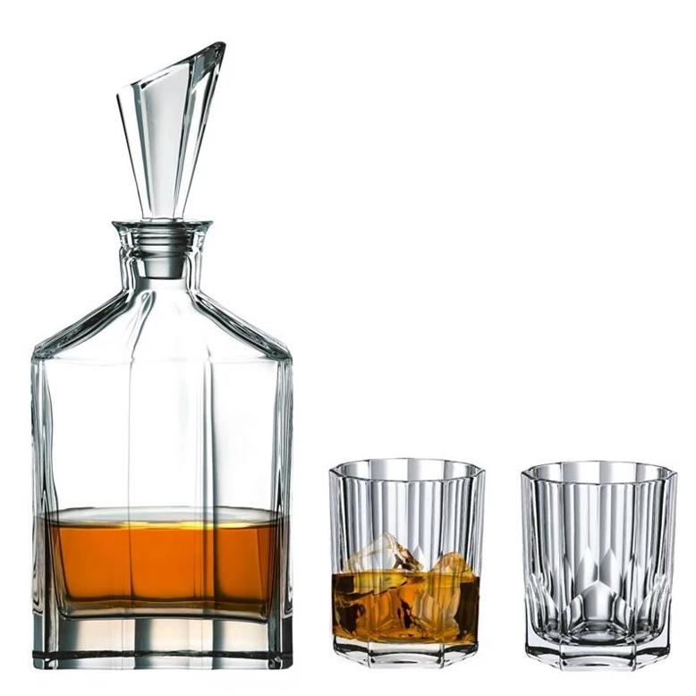Set Botella para Whisky 0,75 Lt y 2 Vasos Aspen