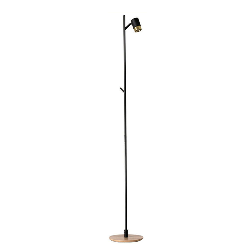 Lámpara de pie metálica negra con detalles dorados Symphony