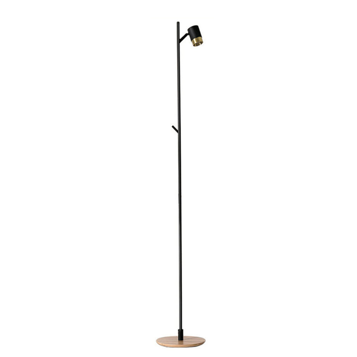 Lámpara de pie metálica negra con detalles dorados Symphony